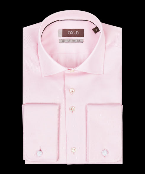 Lichtroze overhemd met dubbele manchetten